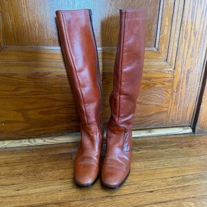 Andrew Geller Tan Over the Knee Boots